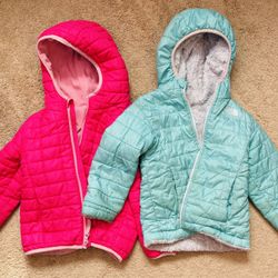 2 Pack Girl’s XS 4T Hooded Coats; Multiple Colors & Brands