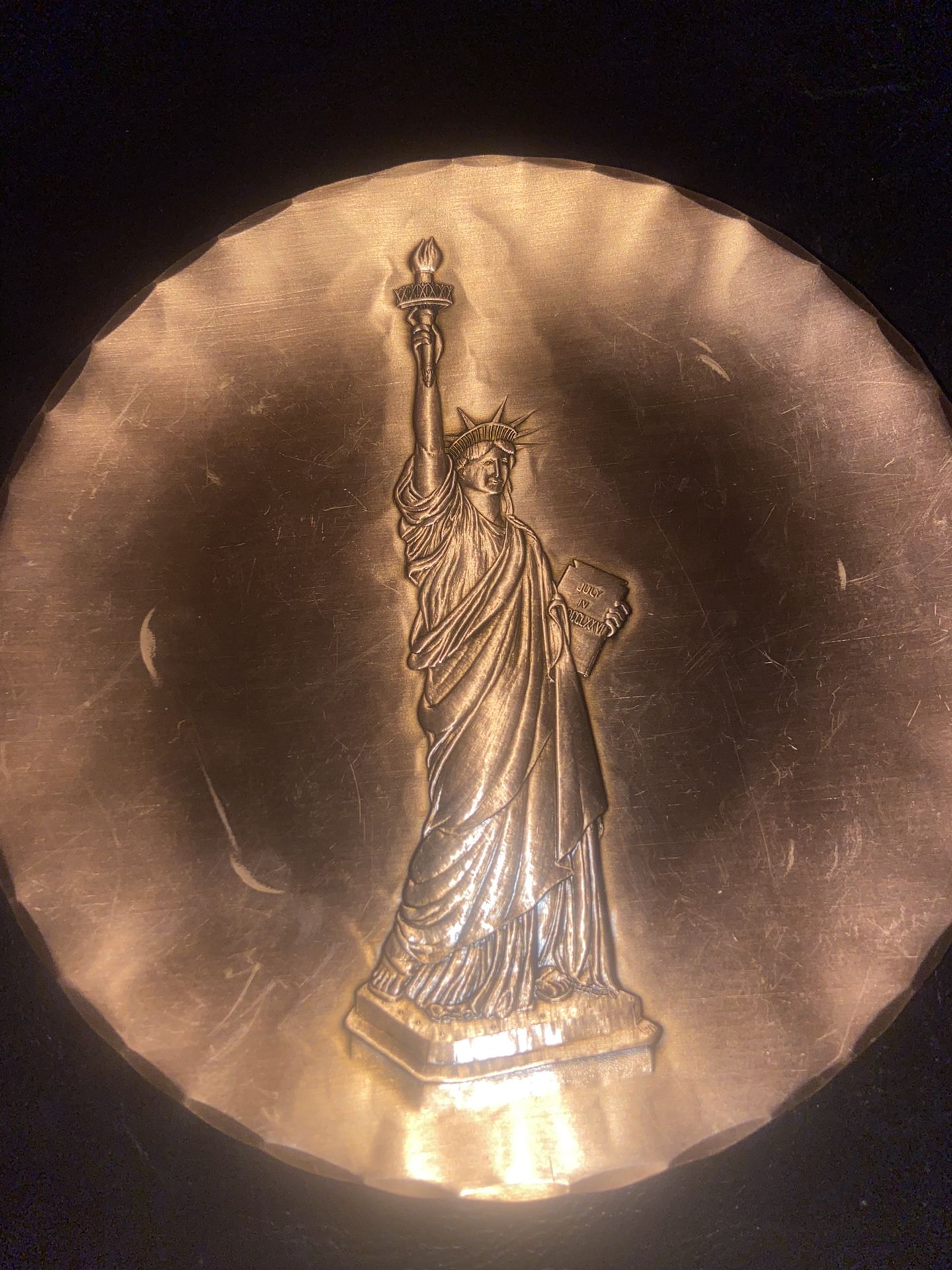Solid Copper Statue Liberty Display Hangin Plate