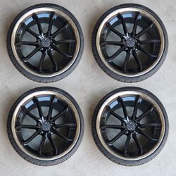 4 Rims + Tires (20" Blaque Diamond + Delinte) 5x112 255/30ZR20