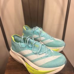 Adidas Adizero Prime X3 Strung Running Shoes Flash Aqua Men’s Sz 8.5 JR2598