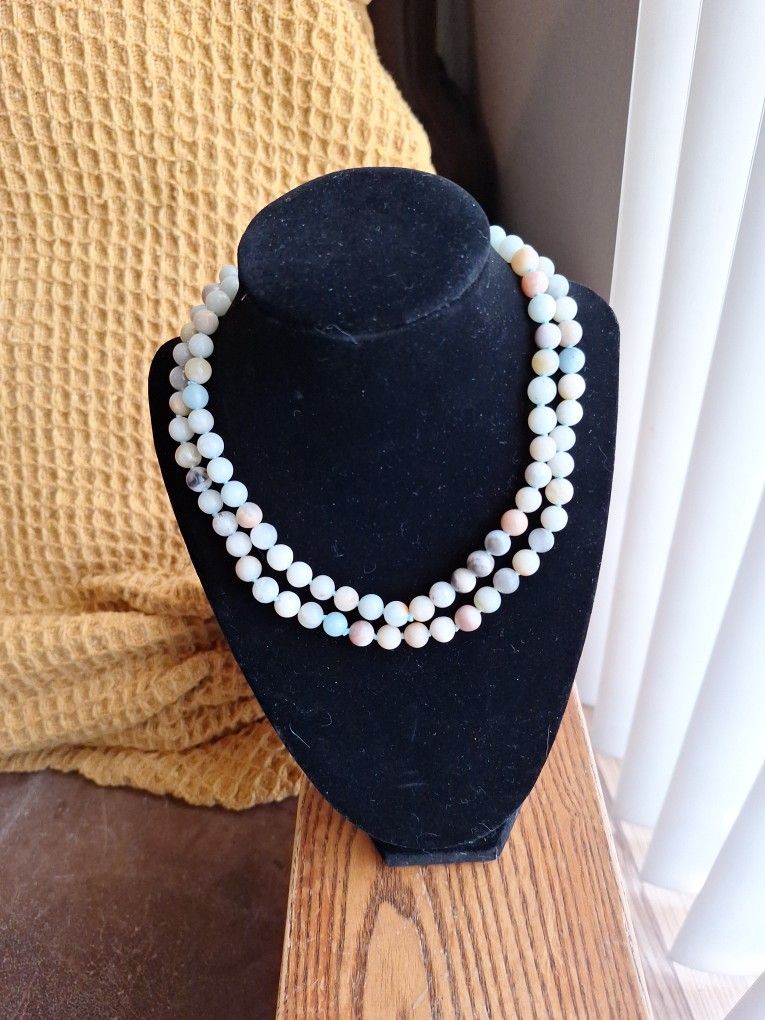 Multi-color Amazonite Bead Necklace