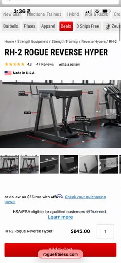Rogue reverse hyper workout machine