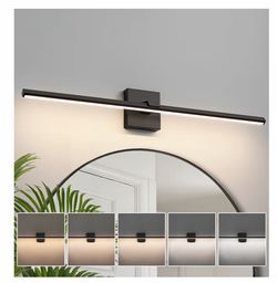 Black Bathroom Light Fixture 32 Inch 5CCT Dimmable LED Vanity Light for Bathroom Modern Bath Vanity Lighting Fixtures Bar Over Mirror 24W