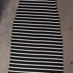 Black And White Striped Maxi Dress 