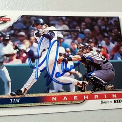 Autographed, 1996 Score Baseball #90 Tim Naehring,Boston Red Sox