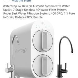 Waterdrop G2 Reverse Osmosis System with Water Faucet, 7 Stage Tankless RO Water Filter System, Under Sink Water Filtration System, 400 GPD, 1:1 Pure 