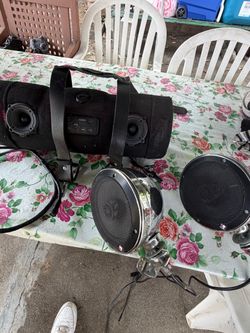 Speaker roll with crash bar speakers