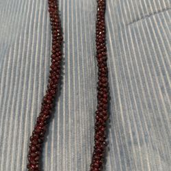 Vintage Garnet Beaded Necklace