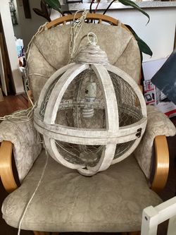 Rustic Globe Pendant Light with Chicken Wire