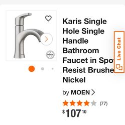 Moen Bathroom Faucet Spot Resist Brush Nickel
