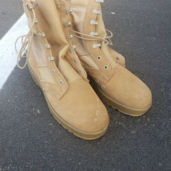 Tan Leather Military Boots Size 7R