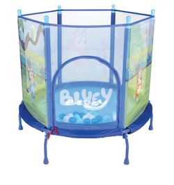 Bluey 4' Kids Trampoline with Soft Play Balls $59.99
