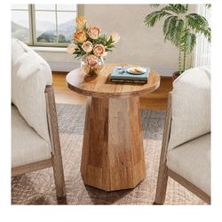 Tribesigns Farmhouse Round End Table