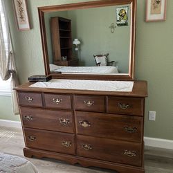 Maple Dresser & Mirror