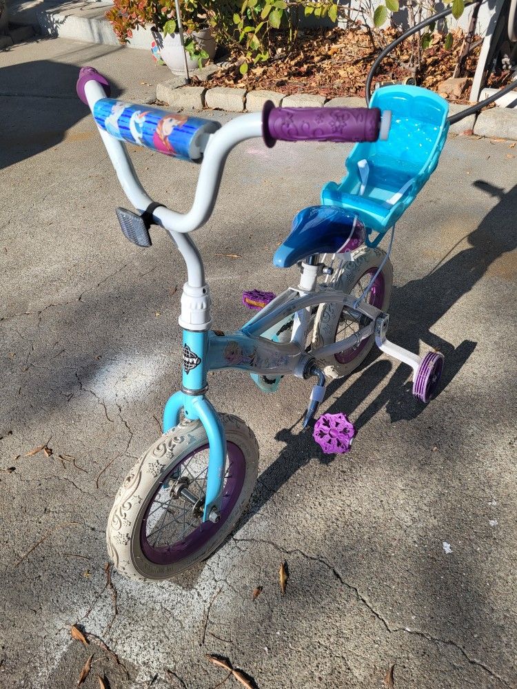 Frozen Bike For Toddler With Doll Seat.