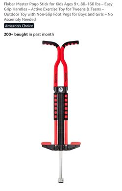 Pogo Stick for Kids Ages 9+, 80–160 lbs – Easy Grip Handles – Active Exercise Toy for Tweens & Teens – Outdoor Toy with Non-Slip Foot Pegs for Boys an