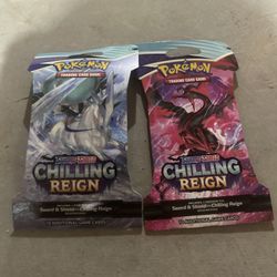 Pokemon TCG Sword & Shield Chilling Reign Sleeved Booster Pack Lot Of 2