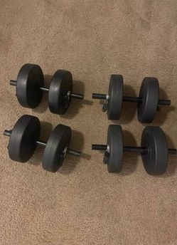 Adjustable Dumbbells Set Vinyl Weight Plates Set