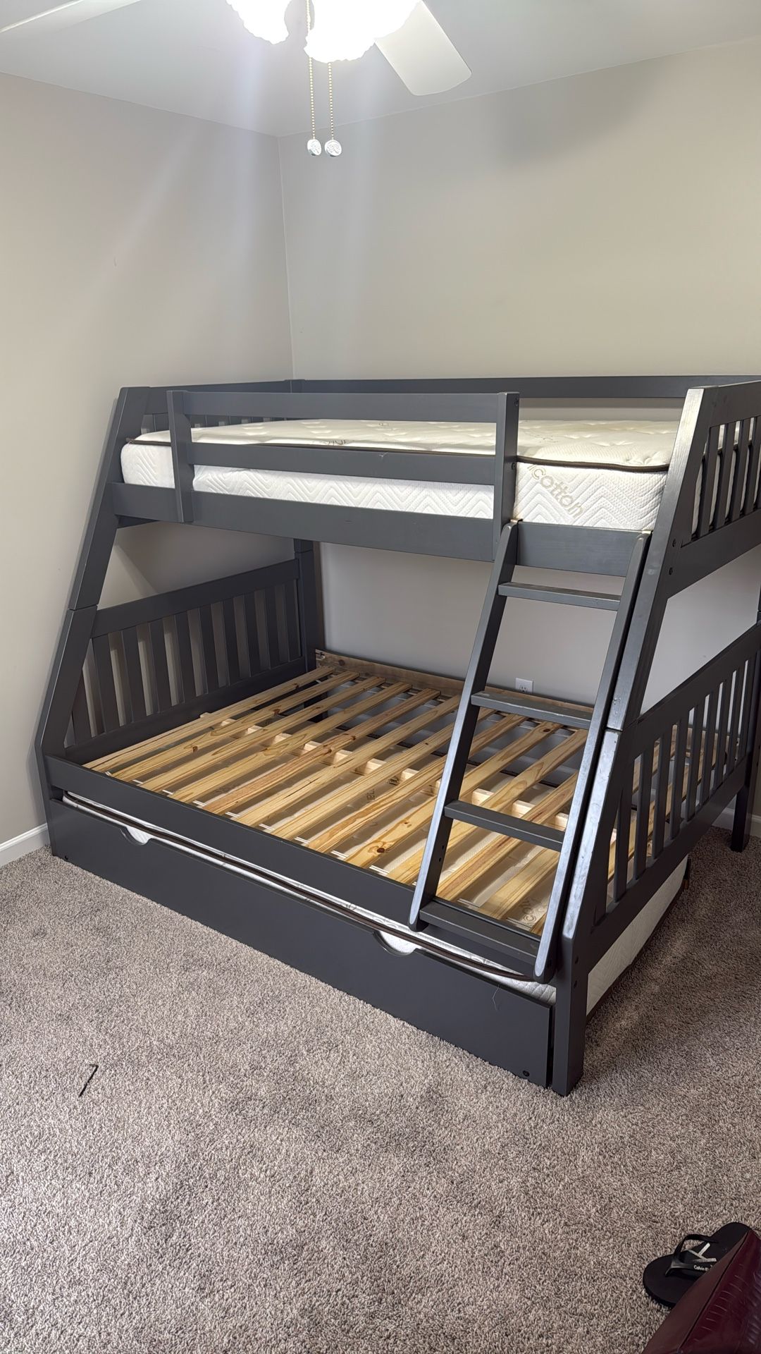 Twin over full bunk bed with mattresses included