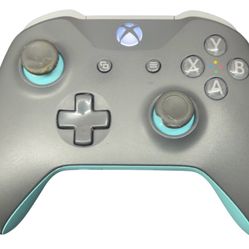 XBOX ONE SYSTEM CONTROLLER GREY BLUE TEAL GAME WIRELESS OEM ORIGINAL MODEL 1708