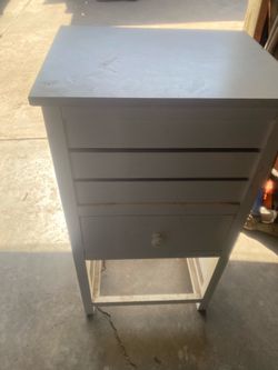 White Wood Nightstand with Drawers
