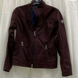 Ariat Women Maroon Full Zip Softshell Fleece Lined Jacket Coat - Size XS