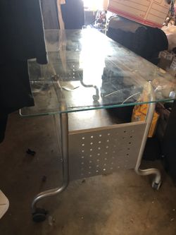 Glass top desk