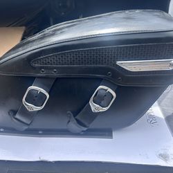 Road King OEM Leather Saddle Bags-Must Go