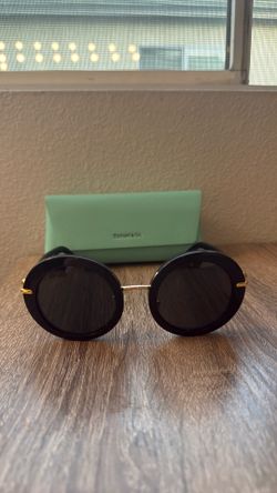 Tiffany & Co. Round Black Sunglasses with Case