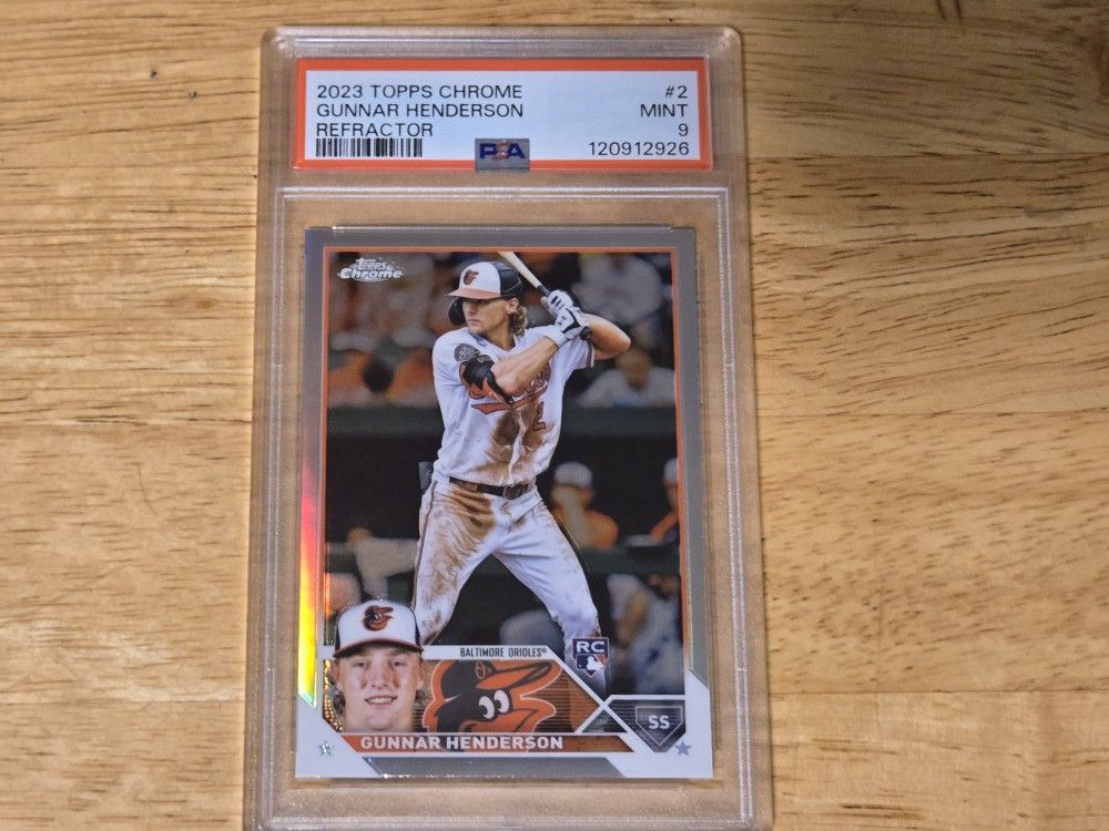 Topps Chrome Rookie Gunnar Henderson PSA 9 Refractor