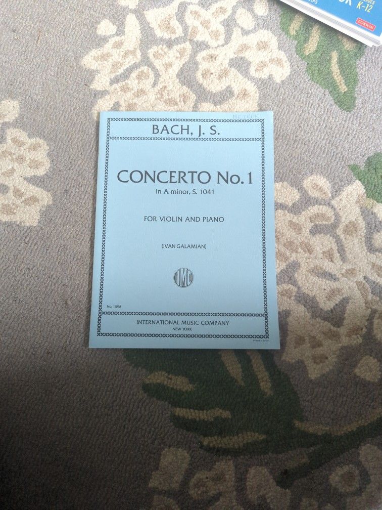 Concerto Number 1 In A Minor By Bach, For Violin And Piano.