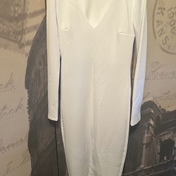 White Form fitting Dress L 