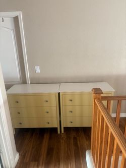 Matching 3-Drawer Dressers / Nightstands – Set of 2