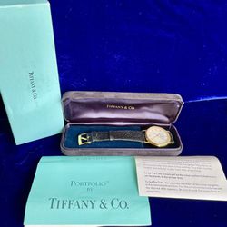 Tiffany Watch Lexus Portfolio 36mm Mint Condition 4 Year Warranty Box