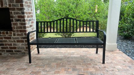 Outdoor bronze bench