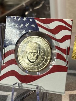 Uncirculated and new Philadelphia mint President Donald Trump one dollar coin