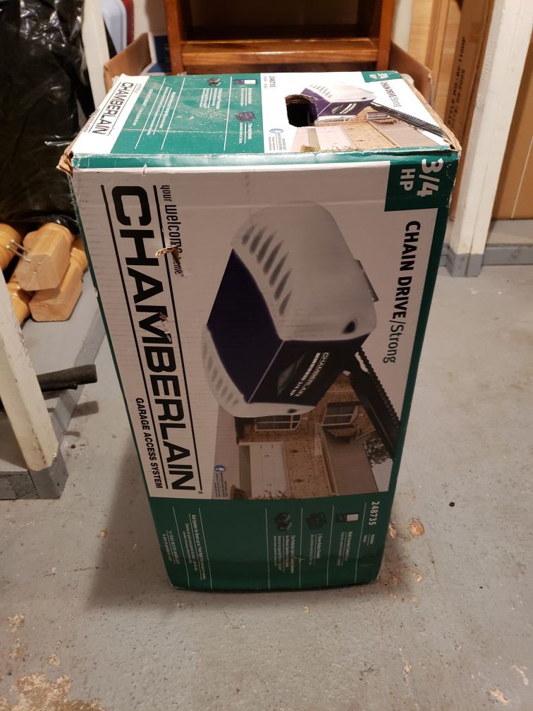 Brand new in the box Chamberlain Garage Door system