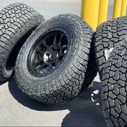 NEW 17” Ford F-150 Chevy Silverado Wheels GMC Sierra Rims F150 Toyota Tacoma Jeep Wrangler Tahoe 4Runner Tundra M/T A/T Tires Expedition Sequoia 17x9