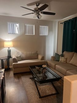 Beige sofa and love seat. Pick up only Silverado Maryland parkway area.