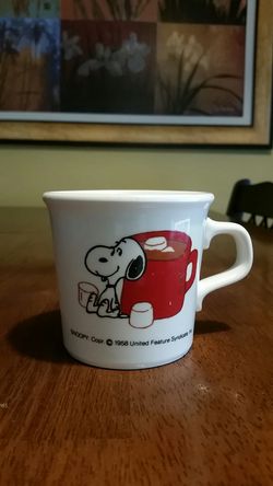 Snoopy 1958 cocoa Christmas mug