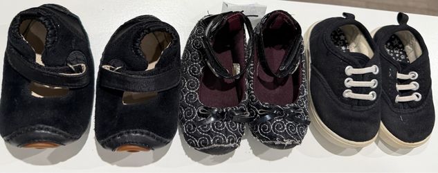 Infant Girls Shoe Bundle – 3 Pairs (Sizes 2 & 3)