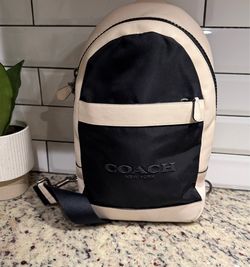 COACH Men’s Shoulder Bag Nylon Leather Off White F59320 CHARLES PACK