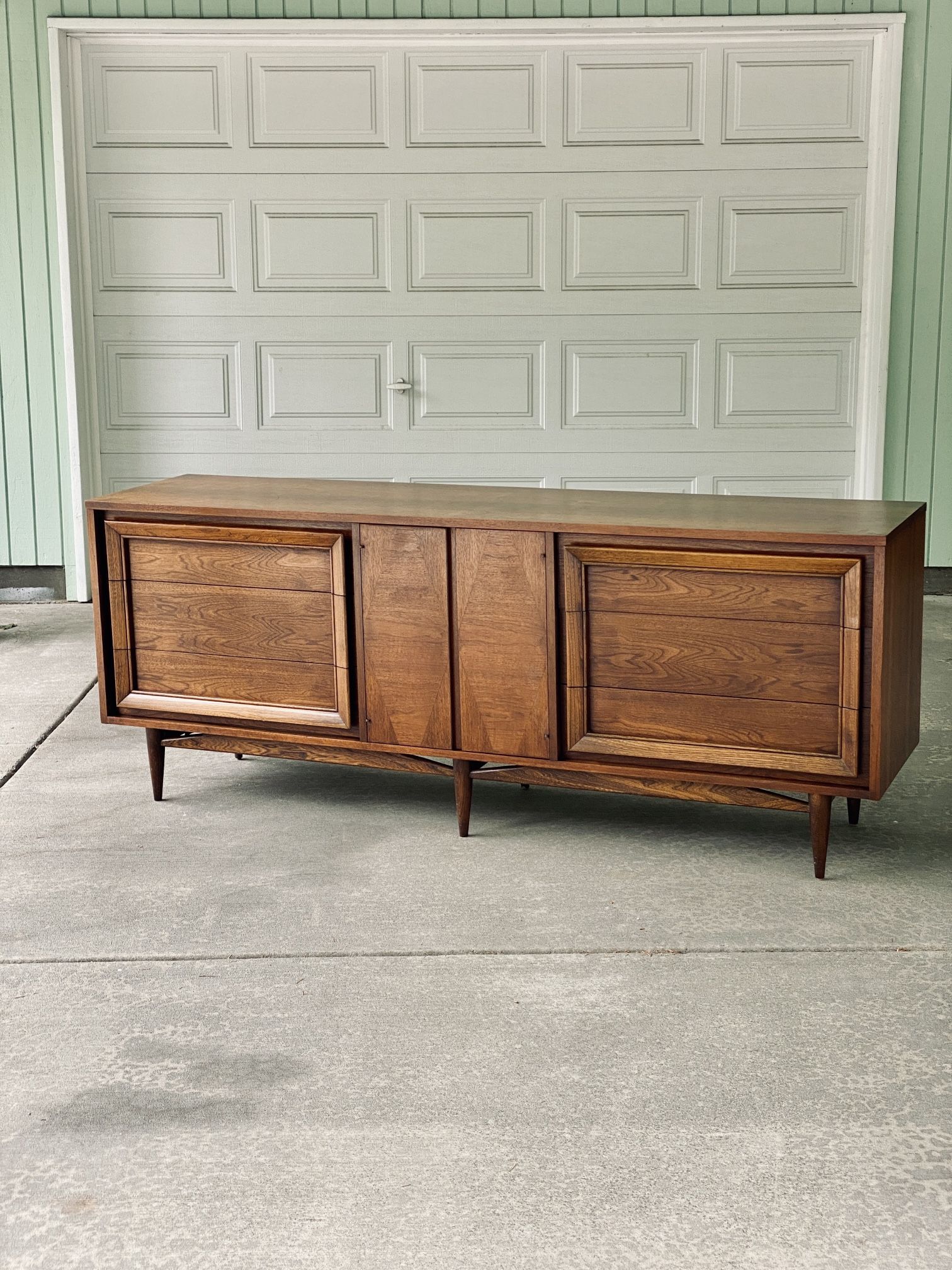 Mid Century Walnut Dresser by Basic Witz Furniture