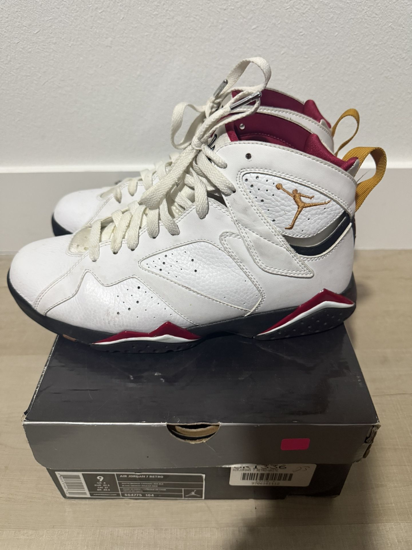 Nike Air Jordan 7 Retro Cardinal 2011 Sz 9