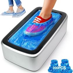Shoe Cover Dispenser Containing 200pcs Shoe Covers Disposable Non Slip Quality Automatic Shoe Cover Machine with Disposable Shoe Covers for Indoors