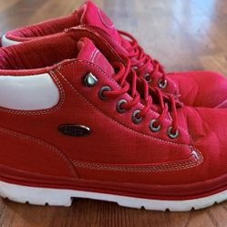 Lugz Drifter-Ripstop Men's Red/White Boots Shoes Mid Top Size 11