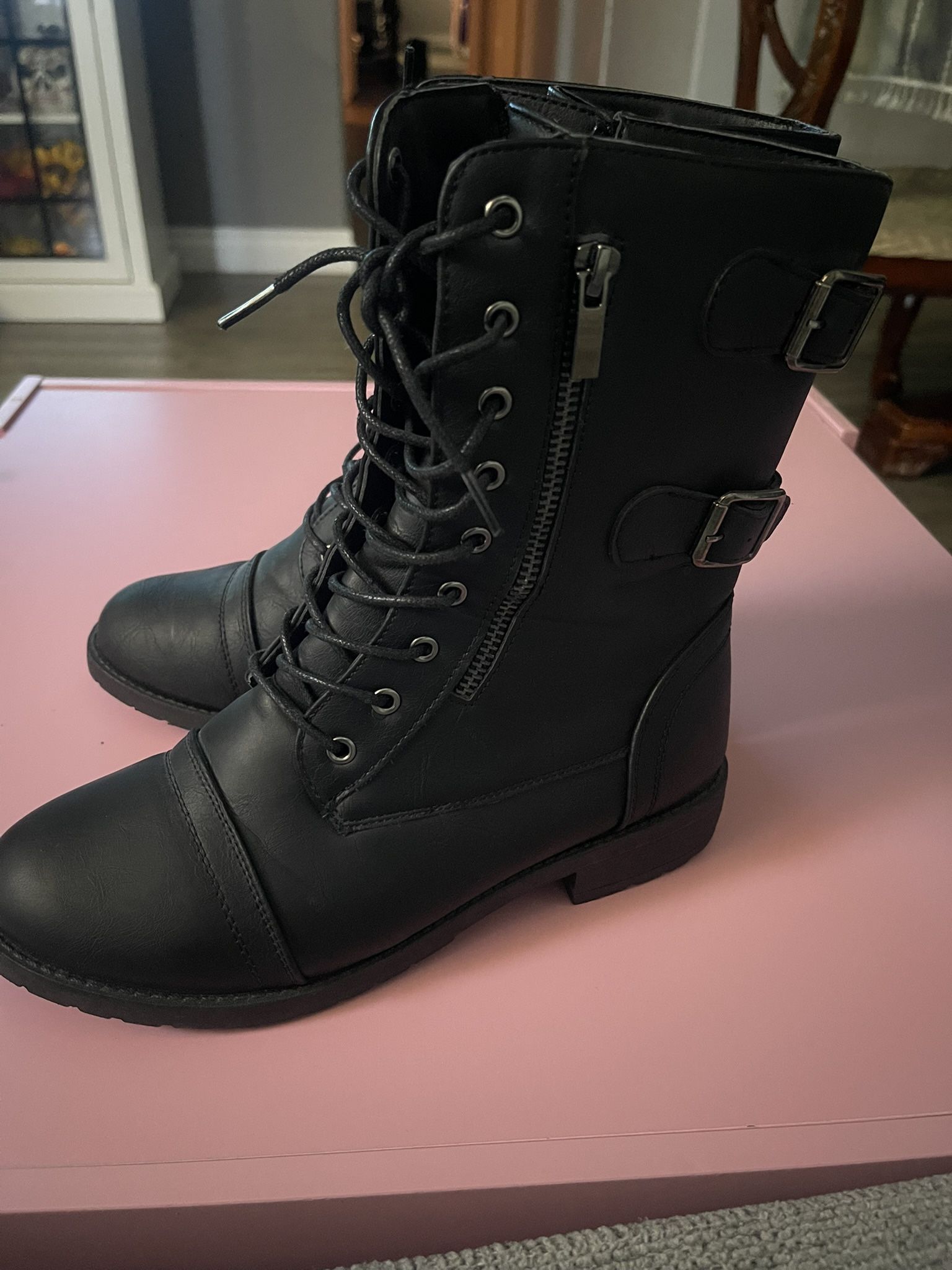 Women’s Black Combat Boots 