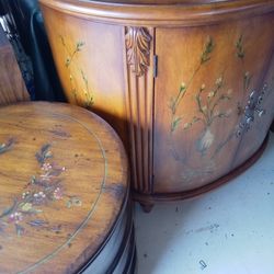 Console Cabinet And 2 Accent Tables