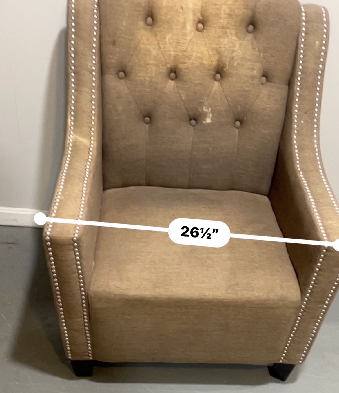 Cute Grey Chair With Nailheads