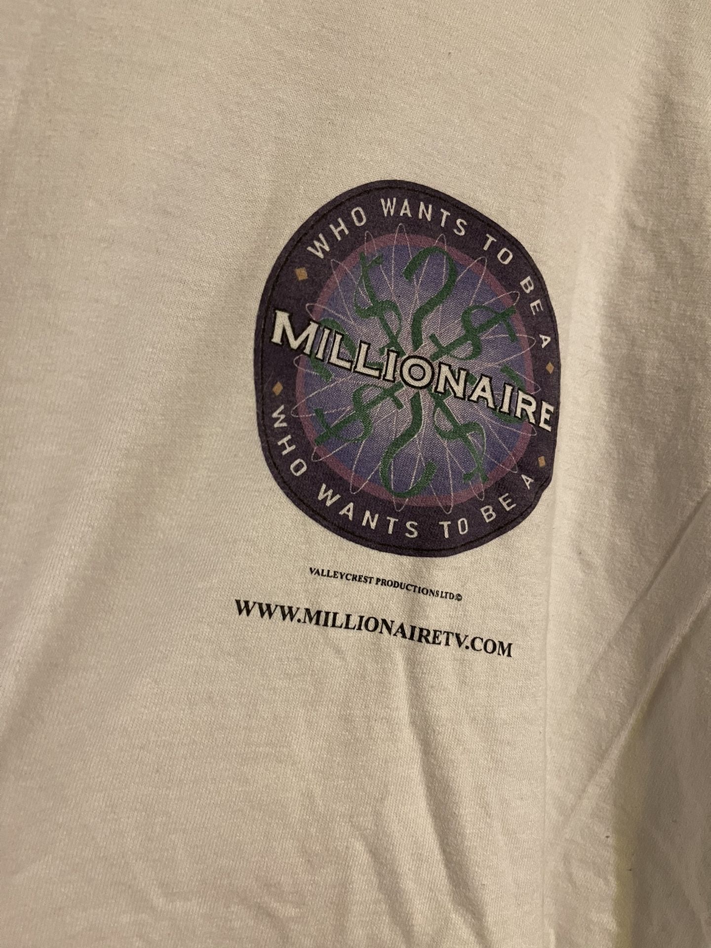 Vintage Who Wants To Be A Millionaire Contestant T Shirt Size Xl